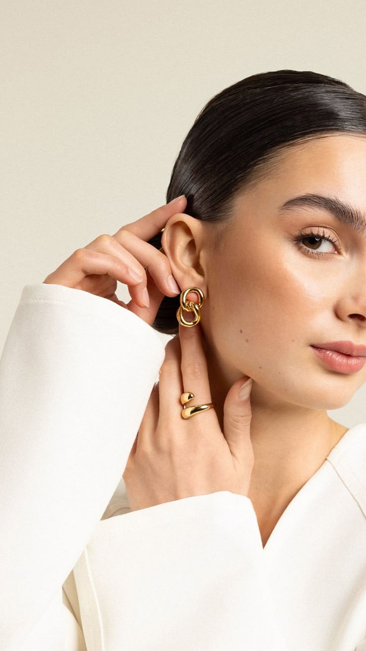 Model wearing luxury jewelry